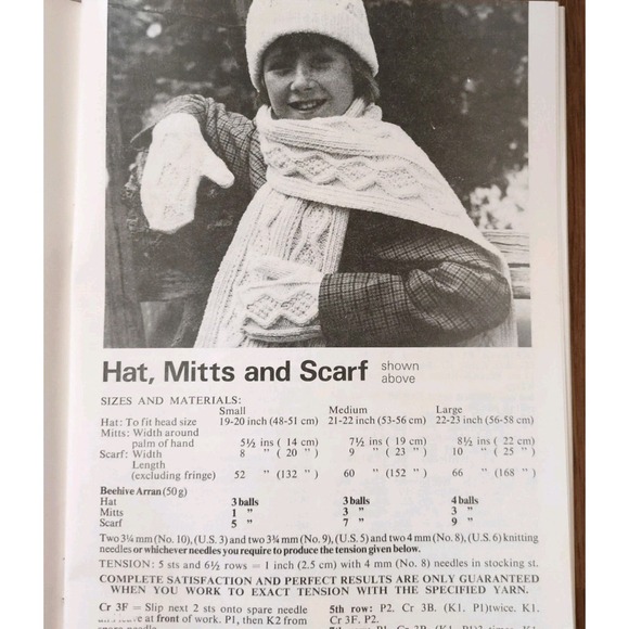 Patons Beehive 411 The Aran Look Vintage Knit Patterns Cardigan Poncho Scarf Etc - Picture 6 of 7